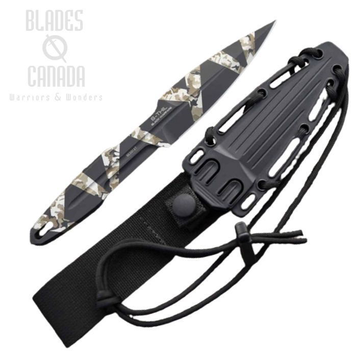 Extrema Ratio S-Thil Fixed Blade Knife, N690 Black Warfare, Nylon Sheath